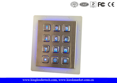 خرید IP65 دارای امتیاز فولاد ضد زنگ صفحه کلید صفحه کلید 3x4 برای سیستم کنترل دسترسی online manufacture