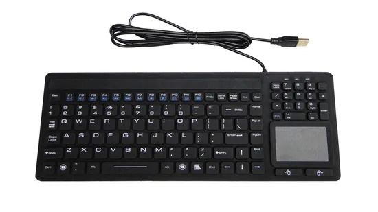 صفحه کلید سیلیکونی با درجه پزشکی IP68 با 106 کلید و 10 میلیون بار فعال سازی برای استفاده در بیمارستان